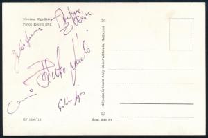 1971-1972 Neoton Família tagjainak, Ambrus Zoltán ? Pásztor László - Galácz Lajos - Balázs Fecó - Som Lajos aláírása fotón