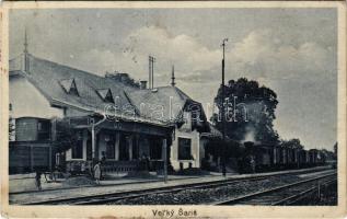 1932 Nagysáros, Velky Saris; Vasútállomás, gőzmozdony, vonat / railway station, locomotive, train (f...