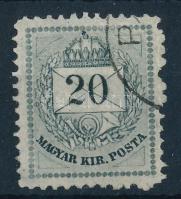 1881 Színesszámú 20kr 11 1/2 fogazással I. típus rácshálós papíron