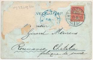 1902 Brassó, Kronstadt, Brasov; M. kir. pénzügyi palota, Millenniumi emlékmű, Alsó sétány. Julius Mü...