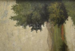 Wiegand, Gustave Adolph (1870-1957): Vízparti táj. Olaj, karton, jelezve balra lent. Hátoldalán 1920...