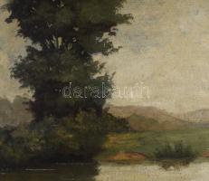 Wiegand, Gustave Adolph (1870-1957): Vízparti táj. Olaj, karton, jelezve balra lent. Hátoldalán 1920...