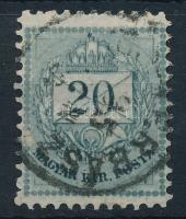 1881 Színesszámú 20kr 11 1/2 fogazással, kettős nyomattal