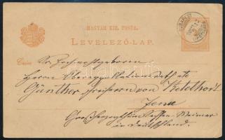 1880 Díjjegyes levelezőlap korai bélyegzéssel, "BUDAPEST / LIPÓTVÁROS"