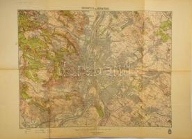1940 Budapest és környékének katonai térképe, 1:75 000, kiadja: M. Kir. Honvéd Térképészeti Intézet, 48×63 cm