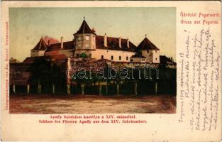 1903 Fogaras, Fagaras; Apaffy (Apafi) fejedelem kastélya a XIV. századból, vár / Schloss des Fürsten Apaffy aus dem XIV. Jahrhundert / castle. Chromophototypie von Jos. Drotleff (EK)