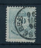 1881 Színesszámú 20kr 11 1/2 fogazással, lemezhibák, folt az értékszám 0-jában