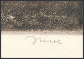 Imre István (1918-1983): Naplemente. Rézkarc, papír, jelzett.Hátoldalán Rézkarcoló Alkotóművészek Kö...
