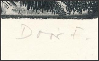 Doór Ferenc (1918-2015): Varjak. Rézkarc, papír, jelzett, 18,5x29,5 cm