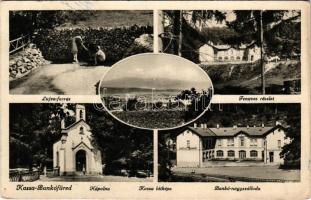 1940 Bankó-fürdő, Bankófüred, Bankov (Kassa, Kosice); Lujza-forrás, Fenyves, Bankói nagyszálloda, Kápolna / spring source, forest, hotel, chapel (fa)