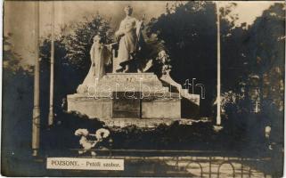 1911 Pozsony, Pressburg, Bratislava; Petőfi szobor / statue, monument, photo