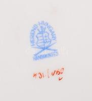 Herendi Viktória mintás süteménykínáló szett, tálca 28x25 cm, és 6 darab tálka d: 12,5 cm. Jelzett, ...