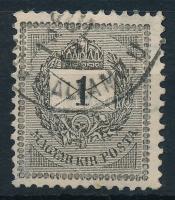 1889 Feketeszámú 1kr I. típus sztereotip jegyekkel 12 : 11 1/2 fogazással