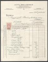 1938 Bp., Hüttl, Bán és Mihalik porcelán és üvegáruk fejléces számla
