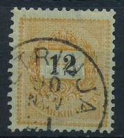 1889 Feketeszámú 12kr I. típus sztereotip jegyekkel 12 : 11 1/2 fogazással