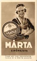 Magyar Asphalt rt. Márta cipőpaszta reklámlapja / Hungarian shoeblack advertisement card