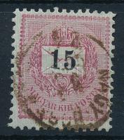 1889 Feketeszámú 15kr I. típus sztereo jegyekkel 12 : 11 1/2 fogazással