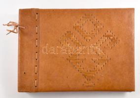 Bőr fotóalbum, jó állapotban, 22x31 cm