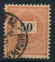 1889 Feketeszámú 50kr I. típus sztereo jegyekkel 12 : 11 1/2 fogazással
