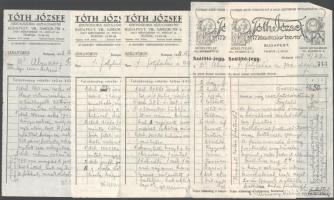 1938 Bp., Tóth József műasztalos mester fejléces számla
