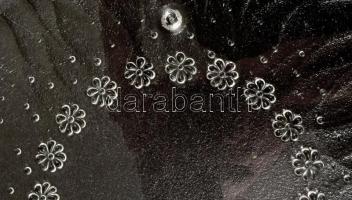 Kristályüveg tortatál, 3 félgömb lábon, hibátlan, d: 34 cm