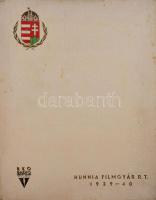 1939-1940 Hunnia Filmgyár Rt. filmkatalógus, félvászon kötés, kissé kopottas állapotban