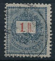 1889 Feketeszámú 1Ft I. típus, sztereotip jegyekkel 12 : 11 1/2 fogazással