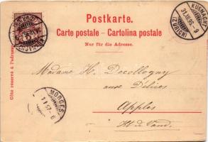 1896 (Vorläufer) Küsnacht, Chüsnacht; Seminar, Kirche / Seminary, church. Art Nouveau, floral