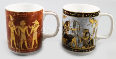 Fathi Mahmoud 2 darab egyiptomi bögre, jelzett, hibátlan, m: 9,5 cm
