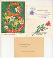 19 db MODERN szocialista nőnapi üdvözlő képeslap, közte kisméretű kártyák / 19 modern Socialist Wome...