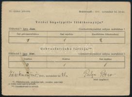 1941 Nyomtatvány Kékportó 8f felezett bélyeggel "SZOLNOK" - "NAGYKŐRÖS"