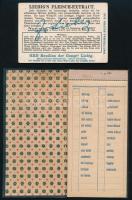 1 db Liebig litho gyűjtőkártya + Markovits Simon divatüzlet Bp. IX. használt notesz