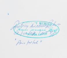 Rubint Ávrahám Péter (1958-): Színfoltok. Akvarell, papír, jelzett. Üvegezett, dekoratív fakeretben,...