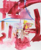 Rubint Ávrahám Péter (1958-): Színfoltok. Akvarell, papír, jelzett. Üvegezett, dekoratív fakeretben,...