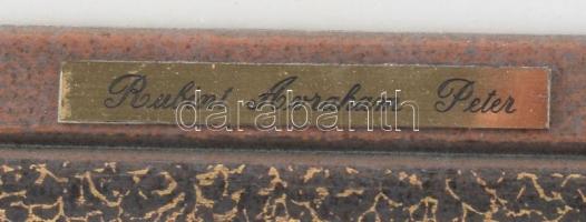 Rubint Ávrahám Péter (1958-): Színfoltok. Akvarell, papír, jelzett. Üvegezett, dekoratív fakeretben,...