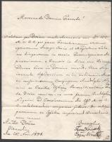 1838 Lajcsák Ferenc (1772-1843) váradi püspök aláírása egy házassági engedélyen, a váradvelencei parókiának.