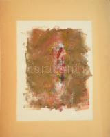 Rubint Ávrahám Péter (1958-): Színes kép (olvashatatlan címmel), 2000. Vegyes technika, papír, jelzett. Kartonra kasírozva, 79×60 cm. KIZÁRÓLAG SZEMÉLYES ÁTVÉTEL, NEM POSTÁZZUK! / ONLY PERSONAL COLLECTION AT OUR OFFICE