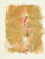 Rubint Ávrahám Péter (1958-): Színes kép (olvashatatlan címmel), 2000. Vegyes technika, papír, jelze...