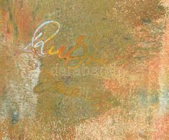 Rubint Ávrahám Péter (1958-): Színes kép (olvashatatlan címmel), 2000. Vegyes technika, papír, jelze...