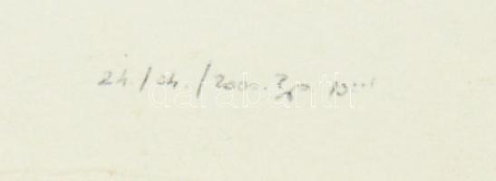 Rubint Ávrahám Péter (1958-): Színes kép (olvashatatlan címmel), 2000. Vegyes technika, papír, jelze...