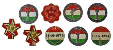 1970-1981. "Forradalmi Ifjúsági Napok" jelvény tétel (14db) T:AU,XF egyiken hiányzó tű