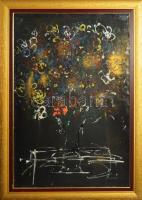 Rubint Ávrahám Péter (1958-): Szánalom, 1998. Olaj, akril, vászon jelzett. Dekoratív fakeretben, 120×80 cm. KIZÁRÓLAG SZEMÉLYES ÁTVÉTEL, NEM POSTÁZZUK! / ONLY PERSONAL COLLECTION AT OUR OFFICE