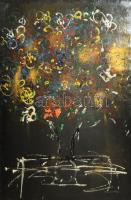 Rubint Ávrahám Péter (1958-): Szánalom, 1998. Olaj, akril, vászon jelzett. Dekoratív fakeretben, 120...