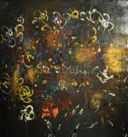 Rubint Ávrahám Péter (1958-): Szánalom, 1998. Olaj, akril, vászon jelzett. Dekoratív fakeretben, 120...