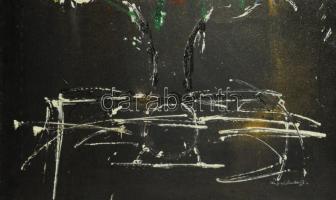 Rubint Ávrahám Péter (1958-): Szánalom, 1998. Olaj, akril, vászon jelzett. Dekoratív fakeretben, 120...