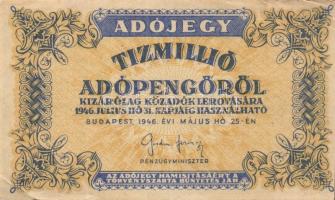 1946. 10.000.000AP (2x) két klf variáns T:II