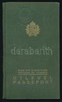 1938 Bp., Magyar Királyság által kiállított fényképes útlevél