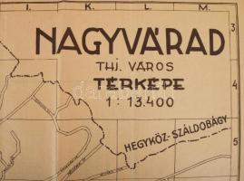 cca 1940 Nagyvárad thj várostérképe, 1: 13 400, utcanévjegyzékkel, kiadja: ifj. Topsal Vilmosné, Nag...