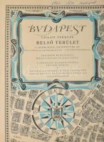 1963 Budapest távlati térképe - belső terület. A műemlékek, emlékművek és kulturális intézmények fel...