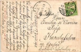 1915 Brassó, Kronstadt, Brasov; Fekete torony és evangélikus templom. W.L. Bp. 6863. / Schwarzer Tur...